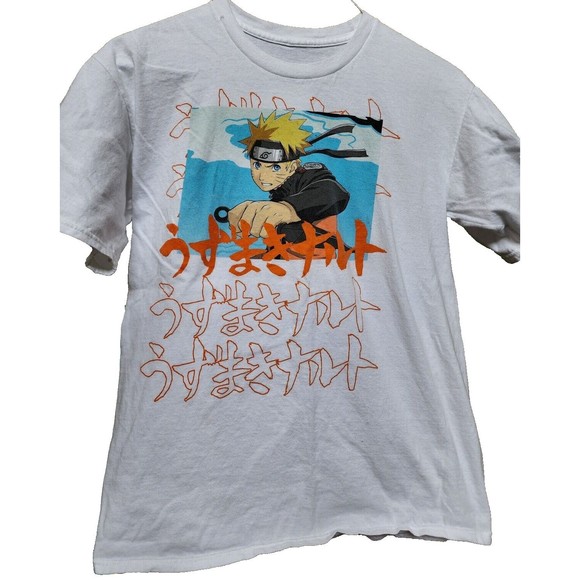 2002 White Naruto Shippuden T-Shirt Masashi Kishimoto Anime Size M - Picture 1 of 5